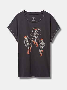 Torrid Heritage Cowboy Skeletons Embellished Tee Size 3/US 3X
